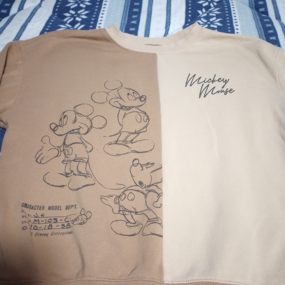 Mickey Mouse SweatShirt - Brown and Cream